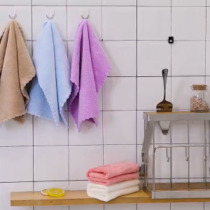 35x75cm High-Density Coral Fleece Square Towel / Childrens Face Towel / Kitchen Cleaning Rag / Handkerchief / Tuala Kain Buruk