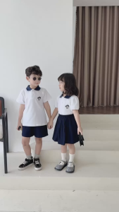 BE202 Bộ quần áo bé trai váy bé gái TOHEE áo polo quần đùi chân váy đồng phục cho bé