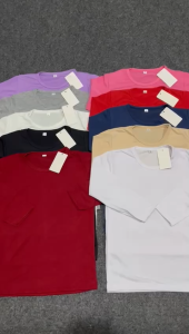 Manset Anak Perempuan Polos 1-14 Tahun Baju Kaos Manset Anak Perempuan