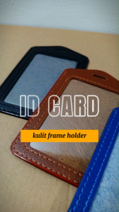 ID Card Kulit Frame Holder Nametag Perlengkapan Kantor