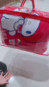 ถุงใส PVC ใส่ผ้าห่มนวม 5-6 ฟุต พับได้ กันน้ํา ประหยัดพื้นที่