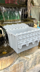 ลังพลาสติกทึบ 65ลิตร (40x60x36 cm) รหัส 351-A กล่องพลาสติก มีฝาเกย สีเทา ของแท้LWN Life พลาสติกหนาคุณภาพ