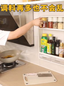 ชั้นเก็บของในครัว ชั้นวางของในครัว ตู้เก็บของ ติดผนัง 2/3 ชั้น ที่เก็บน้ำมัน เกลือ ซอส และน้ำส้มสายชู