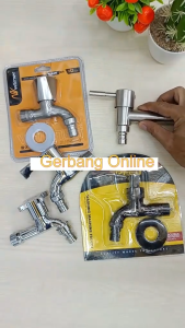 Kran Air 1/2 Inch Cabang 2 Mesin Cuci Keran Engkol Taman Shower Panas Dingin 1/2\"