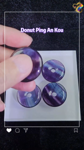 Premium Grade Natural Fluorite / Rose Quartz Donut Ping An Kou