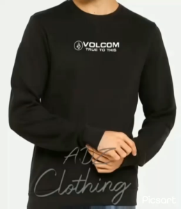 Sweater Casual VLCM Pria Wanita Lengan Panjang Basic Fleece Premium Warna Hitam