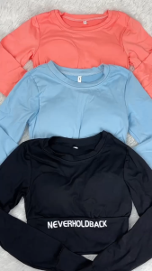 Oppa Style Shop Cropped Long Sleeve Sports Top | Crop Top Wanita Yoga Gym