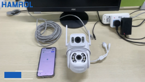 Hamrol 8MP POE PTZ Camera Outdoor Waterproof Motion Detection Two way Audio Security Monitoring CCTV