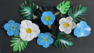 Walldecor Berkah Hiasan Dinding Besi Big Size 100x60 Model Flower Dekorasi Gantung Daun Bunga Gingko