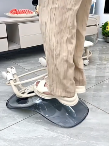 Eames Swivel Low Stool With Wheel Children Small Chair Round Stool With Sofa Cushion Foot Pulley Moving Stool Modern Shoe Changing Stool With Backrest Small Chair Artifact With