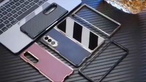 New Case Chrome Leather Desighned Ponsel Kulit Kompatibel Untuk Samsung Galaxy Z Fold 6 Z Fold 5 Z Fold 4 Z Fold 3 PU Leather Chrome Plated