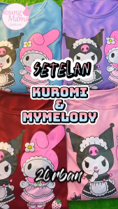 YMF - SETELAN BAJU ANAK KUROMI & MY MELODY / USIA 3-12 TAHUN