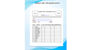 Kartu Iuran SPP / Iuran Infaq Bulanan Isi 50pcs / 100pcs