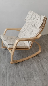 【24 Hours Shipped】Nordic Style Solid Wood Adult Balcony Casual Rocking Chair