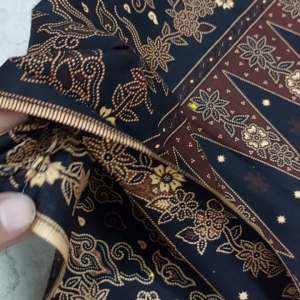 Sarung Batik Santri Putri Brown Coffee Siap Pakai Bahan Katun Primisima