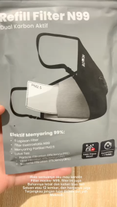 Bowin Masker Motor - Dual Filter Karbon N99 CV (Masker Anti Polusi) - Solid Black