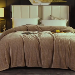Family Hotel Fleece Plain Blanket 2 in 1 Fluffy Plush Blanket Home Living Bedding Sofa Blanket
