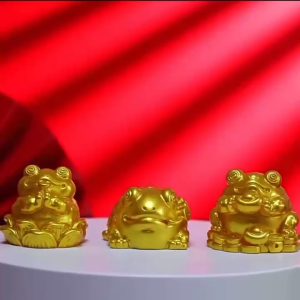 *ราคาชุด-5ชิ้น*เงินคางคกกบตุ๊กตาตกแต่งโต๊ะ บ้านเครื่องประดับอุปกรณ์เสริมกบตกแต่งของขวัญใหม่ E31