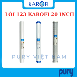 Bộ lõi 123 Karofi dài 20 inch chính hãng dùng cho bộ lọc 20 inch máy bán công nghiệp KB30 KB50...