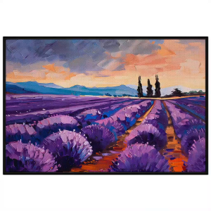 Tranh phong cảnh vùng quê trên cánh đồng hoa lavender tranh treo tường dán tường decor nội thất.CGI-839