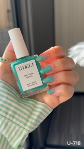 สีทาเล็บกึ่งเจล U-DELI U-718 สีไซรัป Vegan Nail Polish Gummy Candy Series 16ml แห้งเร็ว ปราศจากพาราเบน พร้อมส่ง