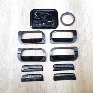 Paket Variasi Outer Pintu Handle Tank Cover Mobil Avanza Lama 2004 - 2011 Luxury Carbon