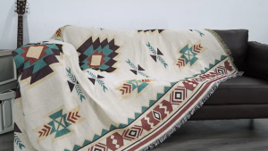 Boho Sofa Cover Sofa Blanket with Hair Towel Cotton Cloth Sofa Cover Outing Picnic Blanket Sofacover Slipcover Skidproof Pet Sofa Blanket
