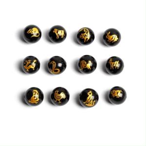 3 viên tam hợp tỵ dậu sửu đá mã não đen - Vòng tay tam hợp quý nhân quý thần - May mắn tài lộc - Bảo hành 12 tháng