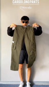 Celana Cargo Jumbo Pinggang Karet Pria Dewasa Bahan Katun Melar Long Kargo Pants Outdoor Gunung