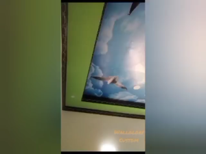 Wallpaper plafon custom 3D - Wallpaper plavon - wallpaper plafon awan burung 3D