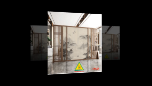 Bình phong gỗ khung tranh cắt CNC cho phòng khách nhà bếp nhà hàng spa CNC04 - Nội thất lắp ráp Viendong Adv