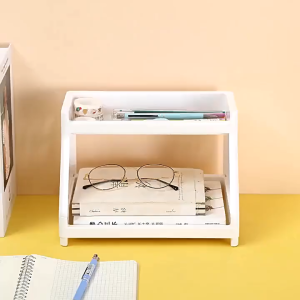 HaloDay เครื่องสำอาง 2 ชั้น ชั้นเก็บ ชั้นวาง ชั้นวางบนโต๊ะ ชั้นพลาสติก ซึ่งรวมไปถึงชั้นเก็บของและชั้นวางของ จัดระเบียนบนโต๊ะ ใช้เก็บสิ่งต่างๆ เพียง 2 ชั้น