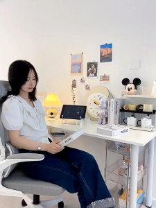 Bàn Làm Việc Chân Tròn D50 Bàn Dày 15ly - Bàn Học Phong Cách Hàn Cực Cao Cấp Tiện Lợi