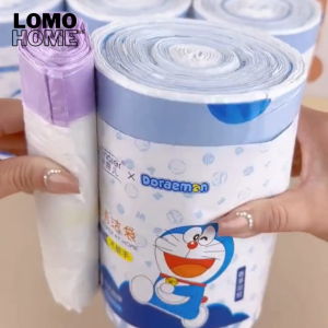 Cuộn 150 Túi đựng rác dây rút LOMO Minaier Doraemon siêu dai chống rỉ nước không sợ bẩn tay | Kích thước 45*50 cm