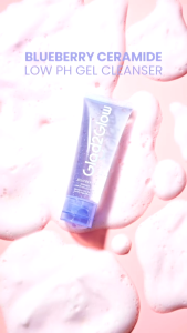 Glad2Glow Blueberry Ceramide Low pH Gel Cleanser sabun cuci muka facial wash Acne Prone Skin Friendly Facial Wash Acnes Face Wash