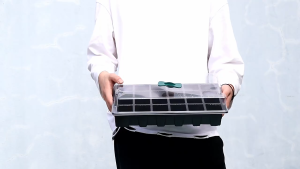 12 hole seedling box three-piece set plastic transparent three-in-one seedling tray sowing box flower pot