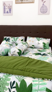 Bed Cover Set Sprei Succulent Mix Sage - Ukuran Lengkap 90x200 - 200x200 - Fankay