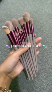 [ Free Blush On ] Kuas Make Up Set Lengkap Pouch Lembut Set Kosmetic Brush Makeup 13In1 Powder Eye Shadow Foundation Blending Beauty