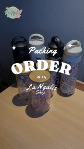 CatiCati - Gelas Aesthetic Tumbler Kaca Tutup Kayu dan Sedotan 500ml Gelas Estetik Kode Varian AC