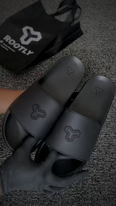 Rootly - Sandal Tpr Full Black Flame Simple