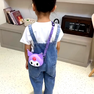 Crossbody Shoulder Bag Silicone Baby Girls Coin Purse Kitty Silicon Kuromi Melody Diagonal Bag Kids