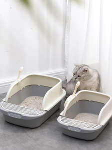 Cat Litter Box Tempat pasir kucing Toilet Hewan Peliharaan litter box kucing besar Tempat Pup