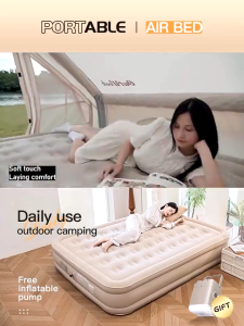 MODOFO Air Bed Double/Single Inflatable With Automatic Electric Pump Portable Air Bed For Camping Outdoor