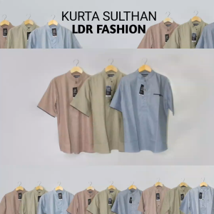 Baju Koko Sultan LDR Fashion Lengan Pendek Bahan Katun Madina Fodu