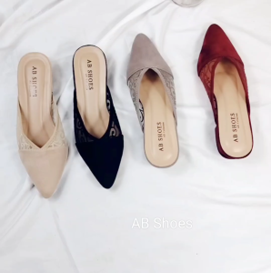 AB Sandal Wanita Mules Terbaru Sandal Waniat Brukat kekinian Al 04
