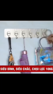 Thanh 6 Móc Inox Dán Tường Bám Chắc Loại Tốt