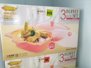 Prasmanan Melamine & Buffet Set Double PS0701: Desain Elegan Golden Dragon