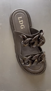 Sandal Slop Wanita Jelly Karet Ban Dua Korea Motif Rantai LDG 2405-D1