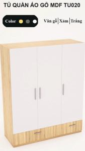 FREESHIP HCM - Tủ Quần Áo Cánh Mở Nội Thất Phòng Ngủ Gỗ MDF Tatana TU020 – có thiết kế theo yêu cầu