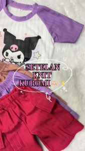 setelan anak perempuan motif kuromi bahan knit usia 1 tahun sampai 10 tahun